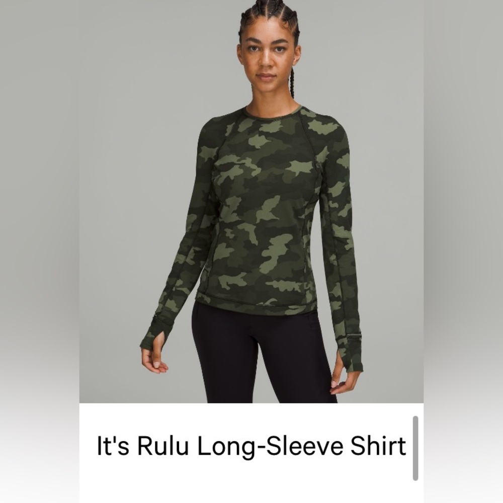 Lululemon It's Rulu Long-Sleeve Shirt Green Camo
